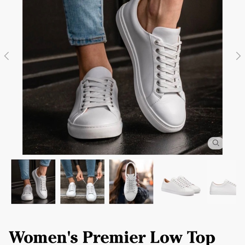 White premier low top sneakers!